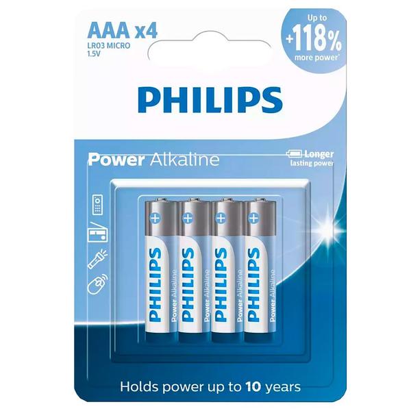 Imagem de 4 Pilhas Alcalinas Aaa Philips