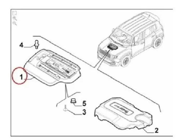 Imagem de 4 Pinos E 4 Coxim Tampa do Motor Fiat Toro 1.8 16v 2.0 Turbo Diesel  2016/.. - 2.4 16v Multflex 2017