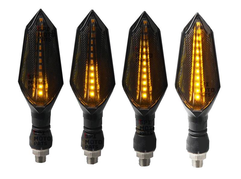 Imagem de 4 Pisca Seta Led Sequencial Moto Universal Cg160 Xre300 Bros