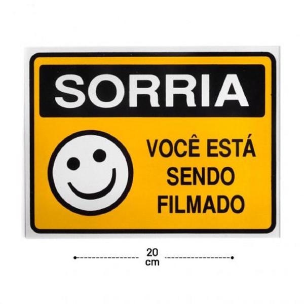 Imagem de 4 PlacaS DE Sinalização 15x20 Sorria VOCÊ Está Sendo Filmado