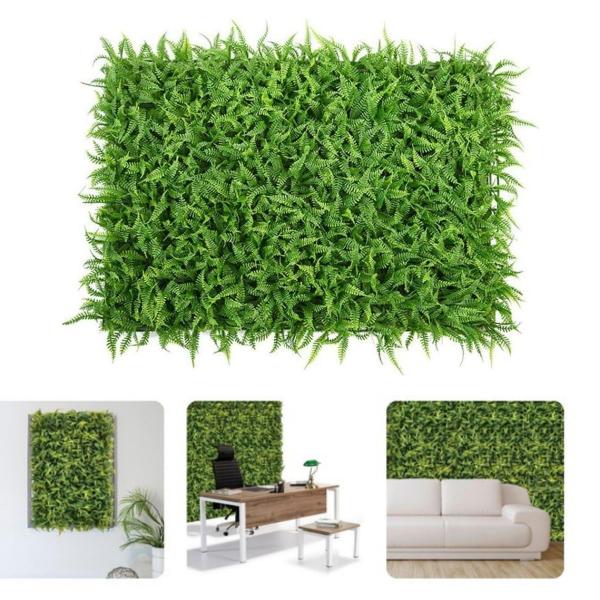 Imagem de 4 Placas Mini Samambaia Artificial 40x60cm Jardim Vertical