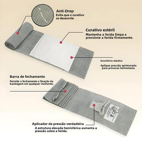 Imagem de 4 Polegada Bandagem De Pressão De Emergência Compressão Trauma Ferida Curativo Combate Médico Kit