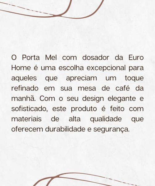 Imagem de 4 Porta Mel De Vidro Com Dosador Econômico Para Café da Manhã Euro Home