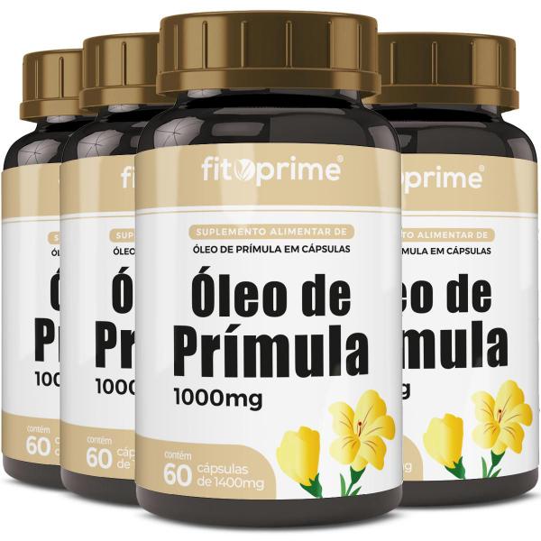 Imagem de 4 Pote Óleo De Prímula 1000mg 60 Cápsulas Fitoprime