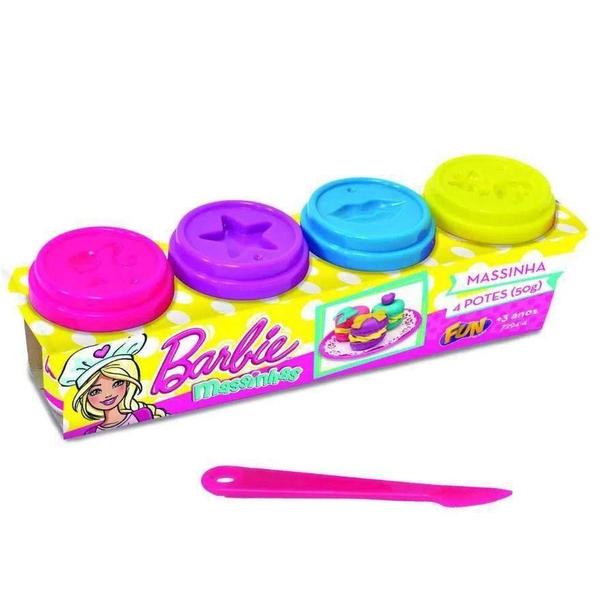 Imagem de 4 Potes Massinha de Modelar 50G Barbie - Fun F0012-6