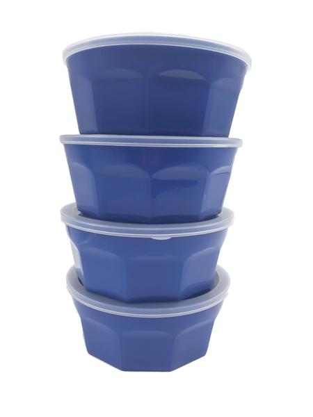 4 Potes Oitavados Com Tampa Marmita Sobremesa 700 Ml ul - Dehaus Imagem de 4 Potes Oitavados Com Tampa Marmita Sobremesa 700 Ml ul