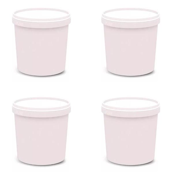 Imagem de 4 Potes Para Alimentos 500 Ml Branco Com Tampa Pp 11X9,5 Cm