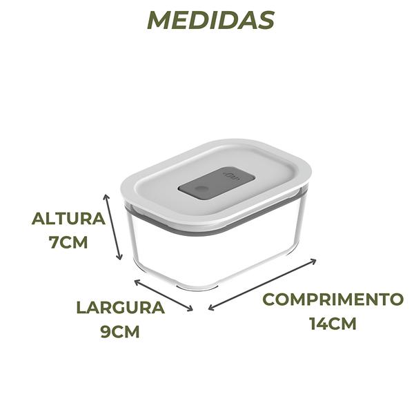 Imagem de 4 Potes Vidro Hermético 370ml Fresh Lock Válvula