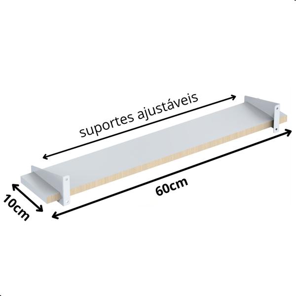 Imagem de 4 Prateleiras De Madeira Estilo Industrial Suspensa Max60b