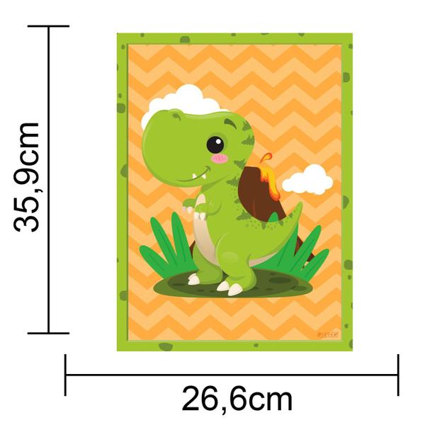 Imagem de 4 Quadrinhos Quadros Impressos Festa Dino Baby Dinossauro 35,9 x 26,6 cm Piffer - Inspire sua Festa Loja