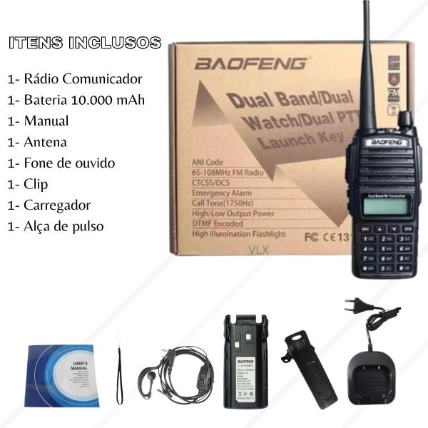 Imagem de 4 Rádio Comunicador Baofeng UV82 10W Profissional VHF UHF