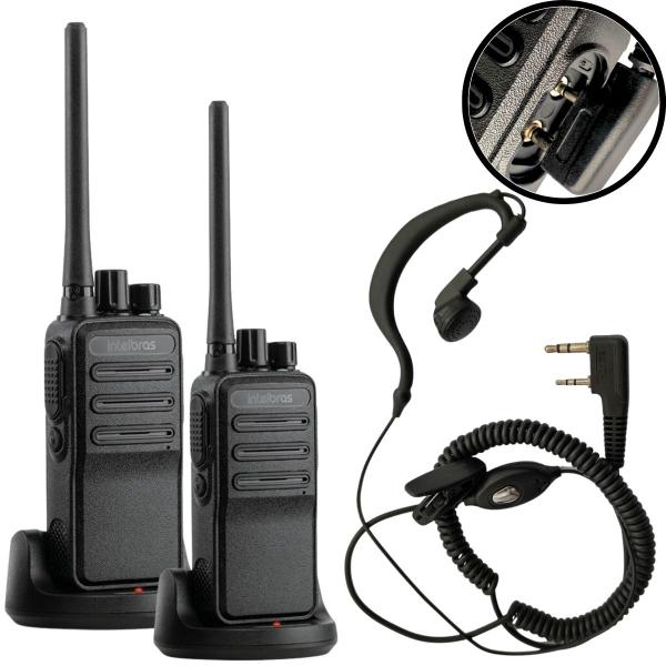 Imagem de 4 Rádio Comunicador Intelbras RC3002 UHF E Fones de Ouvido Espiral