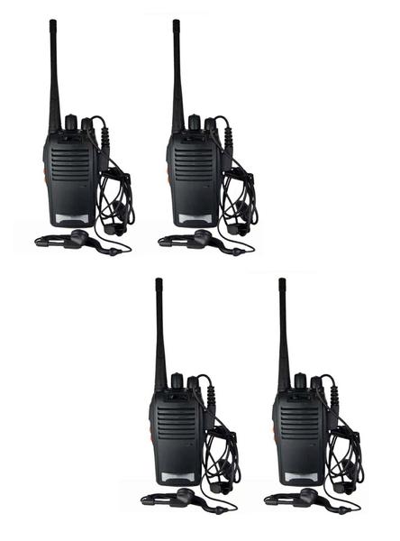 Imagem de 4 Radios Comunicadores 777s Profissional Ht Uhf 16 Canais Com Fone de Ouvido Para Empresas Nf