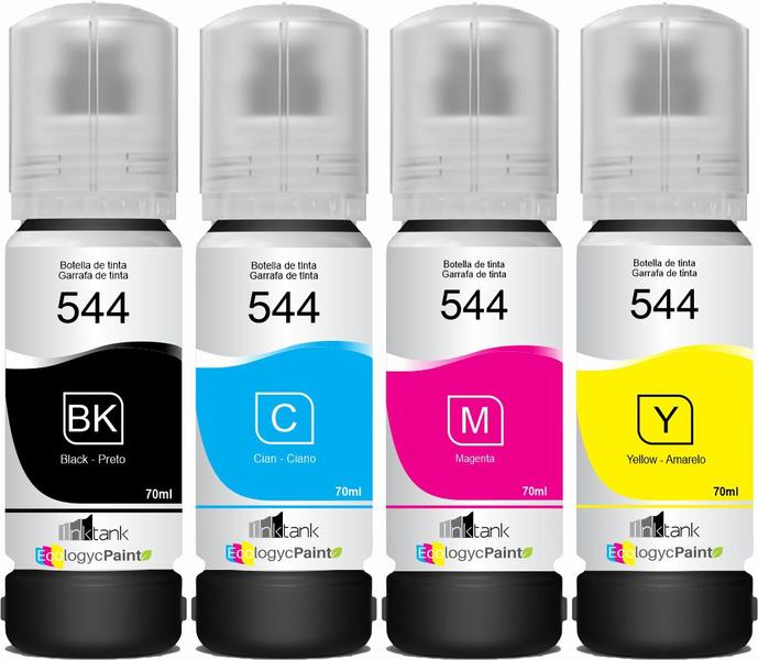 Imagem de 4 Refil Tintas Compatível Epsonn L3110 L3150 L3210 L3250 T544 BK C Y M