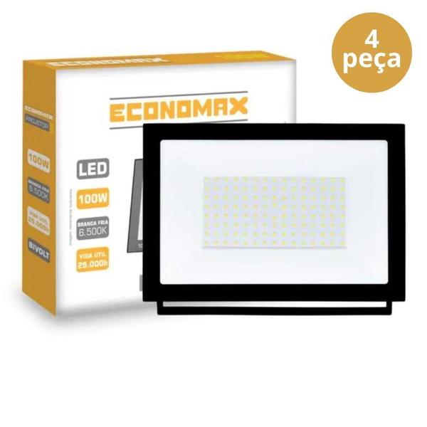 Imagem de 4 Refletor Slim Led 100W 6.500K Alta Potência