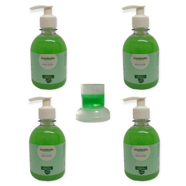 Imagem de 4 Sabonete Líquido Perfumado Chique Hidratante Corporal Cheiroso 250ml Marca Senalândia + Envio Já