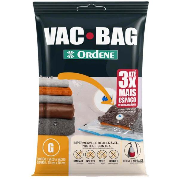 Imagem de 4 Sacos a Vácuo para Roupas Vac Bag Grande 55x90cm cada Ordene Impermeável