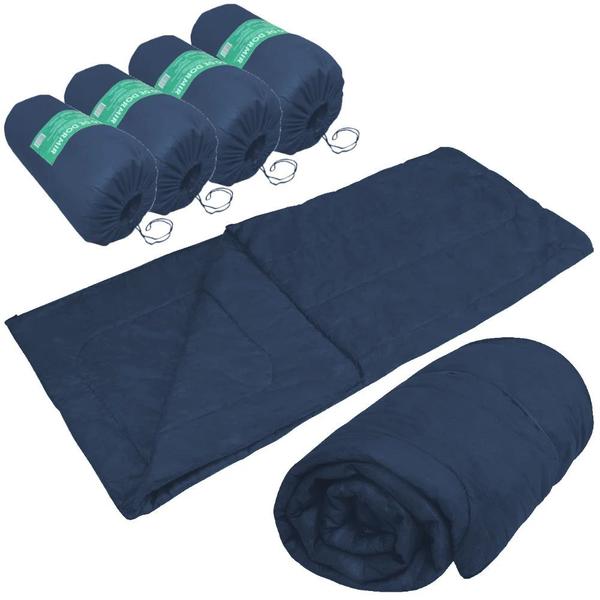 4 Sacos de Dormir Solteiro Camping Trilha Pesca Retiro Azul F.a. Colchoes - F.A. COLCHÕES Imagem de 4 Sacos de Dormir Solteiro Camping Trilha Pesca Retiro Azul F.a. Colchoes
