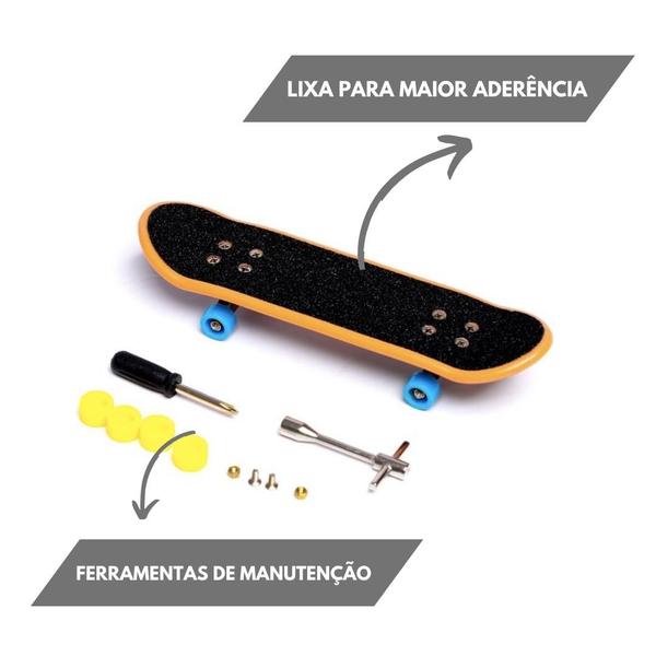 Imagem de 4 Skate De Dedo Brinquedo Infantil c/ Truck de Metal e Lixa