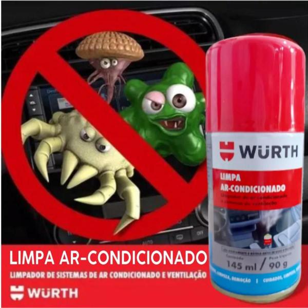 Imagem de 4 spray Limpa Higieniza Aromatiza Ar Condicionado Automotivo Wurth