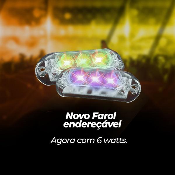 Imagem de 4 Strobo Automotivo Carro AJK 3.0 RGB Rítmico Farol 6W Lançamento