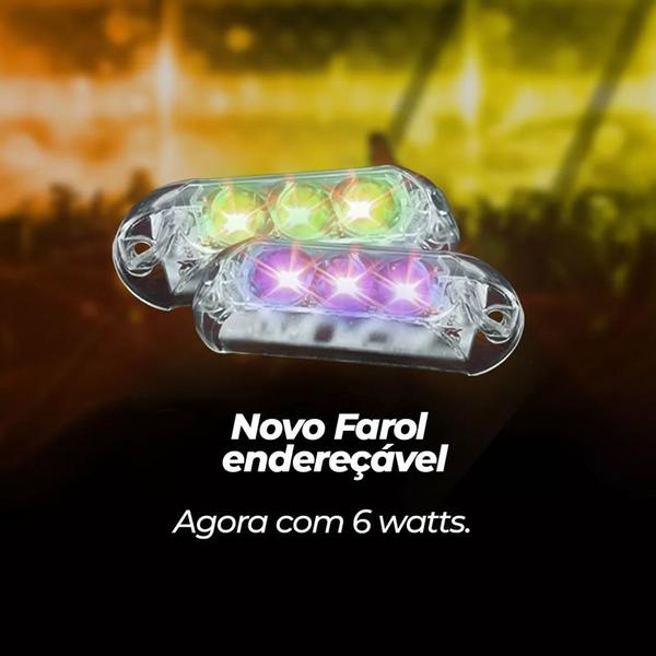 Imagem de 4 Strobo Automotivo Carro Ajk 4 Faróis Rgb Com Controle Novo