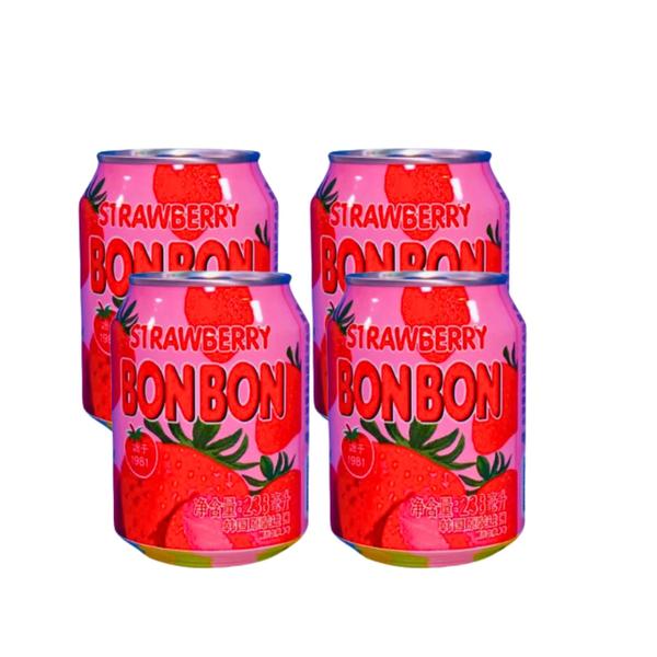 Imagem de 4 Sucos Morango Coreano Bonbon Lata 238ml