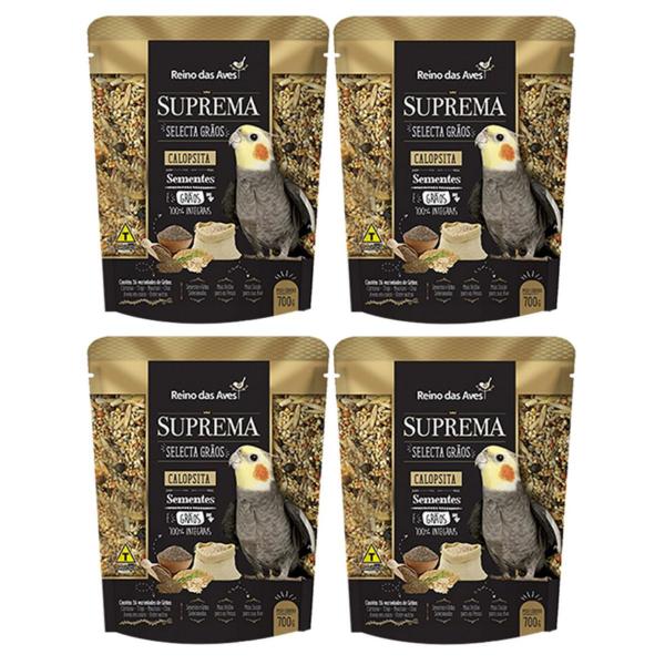 Imagem de 4 Suprema Selecta Grãos Reino das Aves Para Calopsita 700g