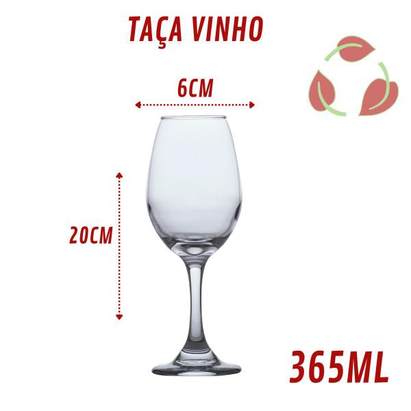 Imagem de 4 Taça Vinho 365ML Cristal para Festas Natal New Year 2023