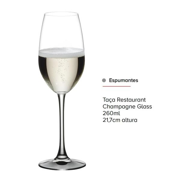 Imagem de 4 Taças de Champagne Riedel Restaurant Cristal Glass 260ml