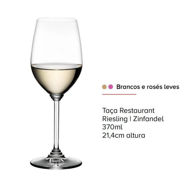 Imagem de 4 Taças De Vinho Riedel Restaurant Riesling Zinfandel 370Ml