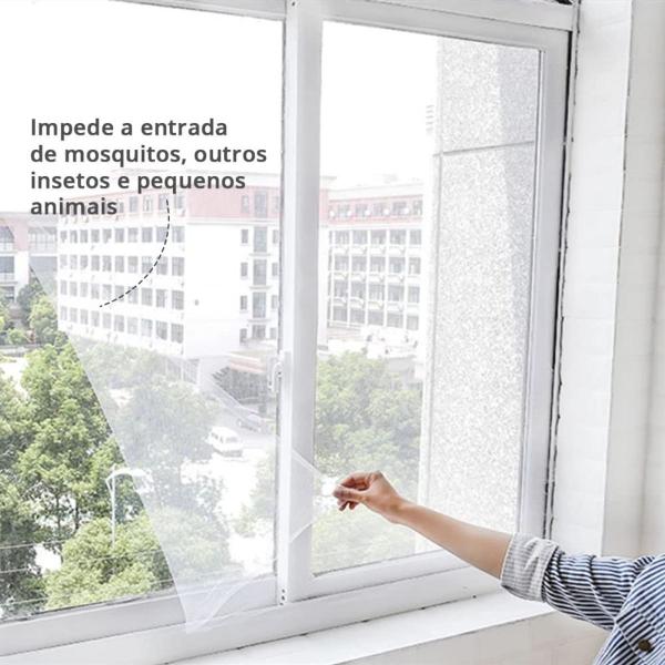 Imagem de 4 Telas Para Janela Contra Mosquitos Dengue Insetos Com tiras autocolantes