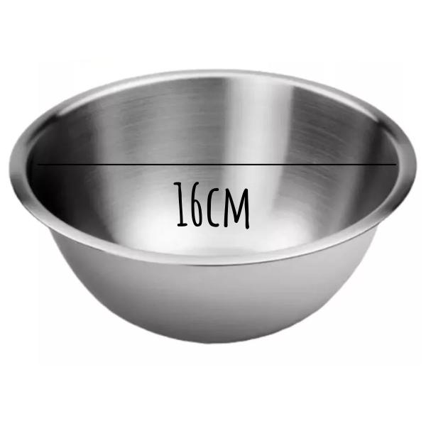 Imagem de 4 Tigela Cumbuca Bacia Funda Bowl Aço Inox 16cm 400ml Salada