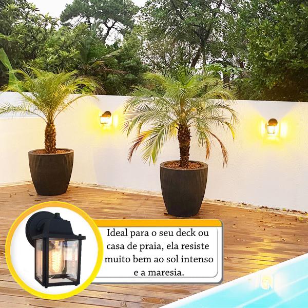 Imagem de 4 Un Luminaria Arandela Externo Colonial Plastico Preto alz17