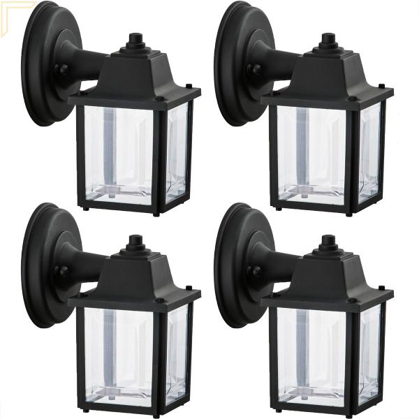 Imagem de 4 Un Luminaria Arandela Externo Colonial Plastico Preto alz17