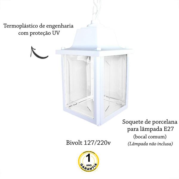 Imagem de 4 Un Pendente Vintage Externo Colonial  Beirado Branco Alz16