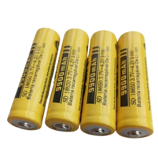 Imagem de 4 unidades 18650 9900mAh 3,7v-4,2v pilha recarregável