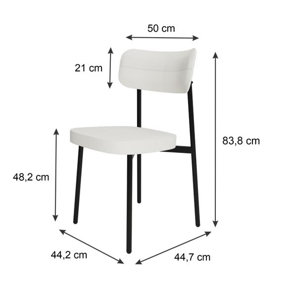 Imagem de 4 Unidades Cadeira Alloa fixa C/4 Pés 50 X 44,7 X 83,8 cm