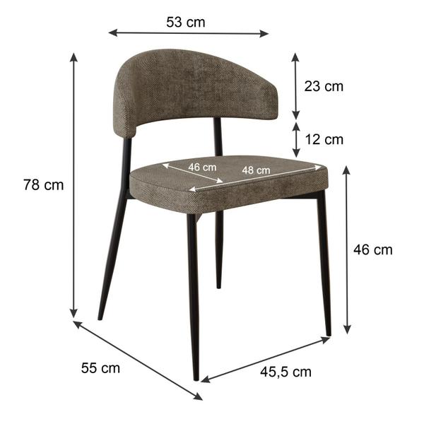 Imagem de 4 Unidades Cadeira Bless Fixa C/4 Pés 55 X 52,5 X 77,5 cm