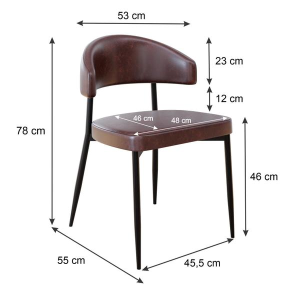 Imagem de 4 Unidades Cadeira Bless Fixa C/4 Pés 55 X 52,5 X 77,5 cm