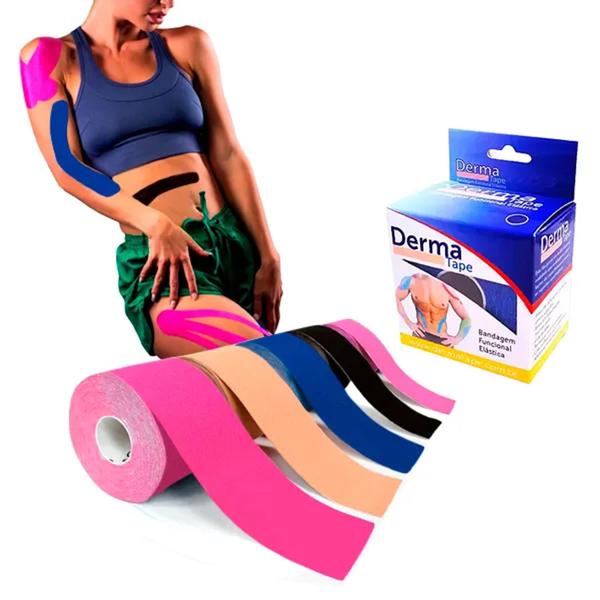 Imagem de 4 Unidades Fita/bandagem Elástica Esportiva 5 Mts Derma Tape