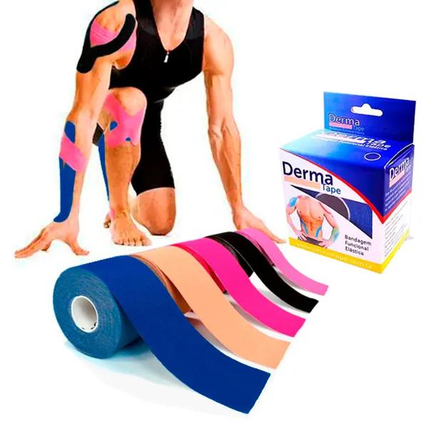 Imagem de 4 Unidades Fita/bandagem Elástica Esportiva 5 Mts Derma Tape