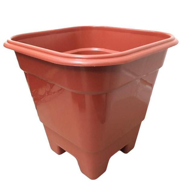 Imagem de 4 Vaso Plástico Decorativo Para Plantas Jardim Médio Marrom