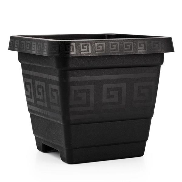 Imagem de 4 Vaso Quadrado 18L Grande De Chão E Escada De Plástico Preto Jardins Horta Flores Decorações