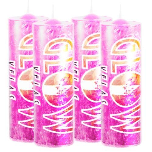 Imagem de 4 Velas De 7 Dias Rosa 100% Parafina Pura 260g