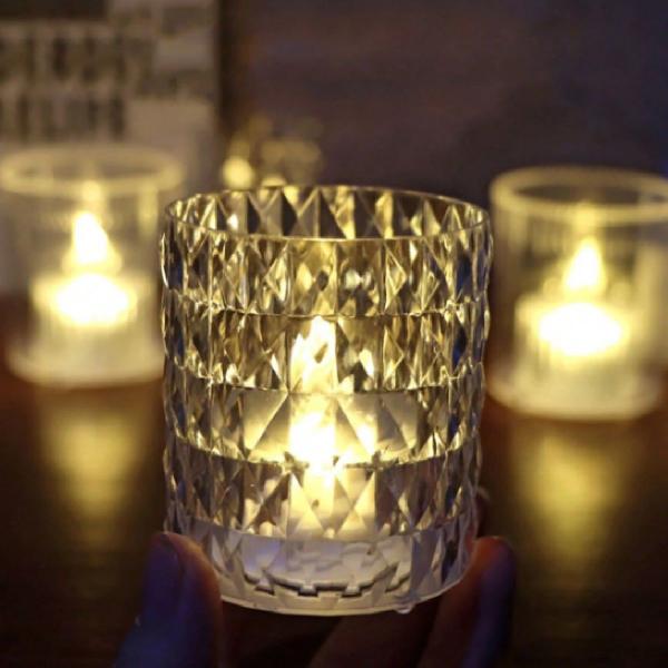 Imagem de 4 Velas Led com Suporte Castiçal Luminária Decoração Sem Fio