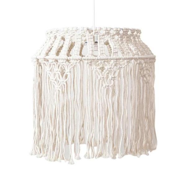 Imagem de 40 *40CM Bohemian Tassel Decor Lanterna Macrame Tapestry Wall Hanging Hand Woven Chandelier Lampshade Sala de Estar Café Café Decoração Tapeçarias Decorativas