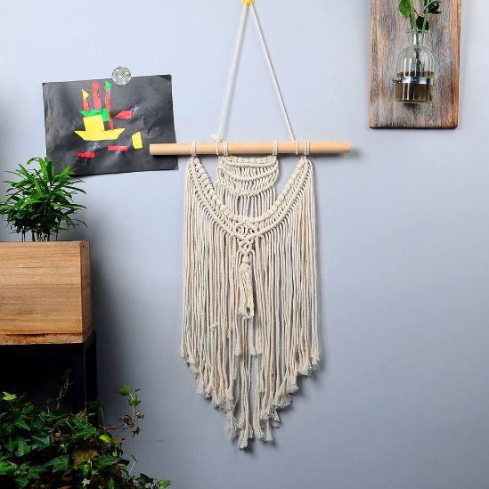 Imagem de 40 * 55CM Grande Macadô Macrame Macato Parede pendurada farmhouse decoração decoração decorado presente de tapeçaria para mulheres Tapeçarias Decorativas