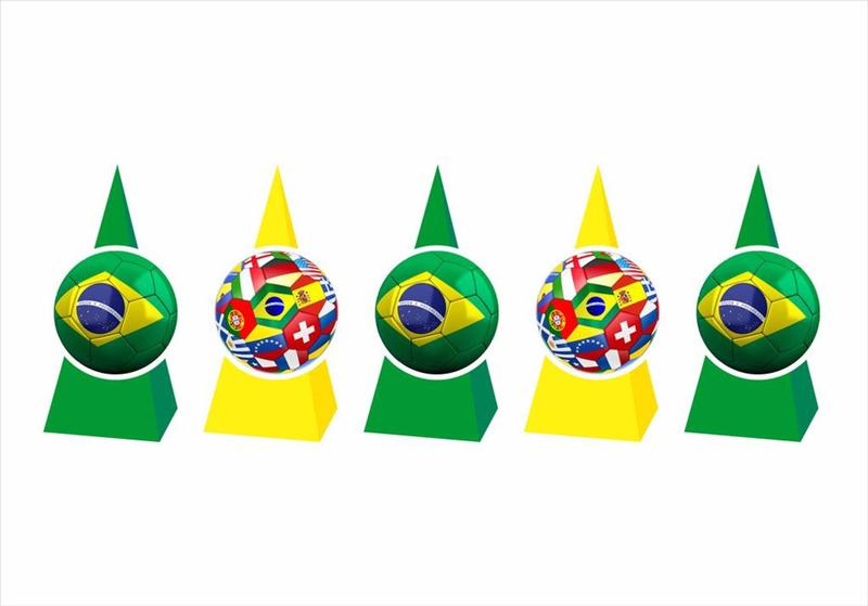 Imagem de 40 Caixinhas CONE para doces Copa do Mundo Brasil