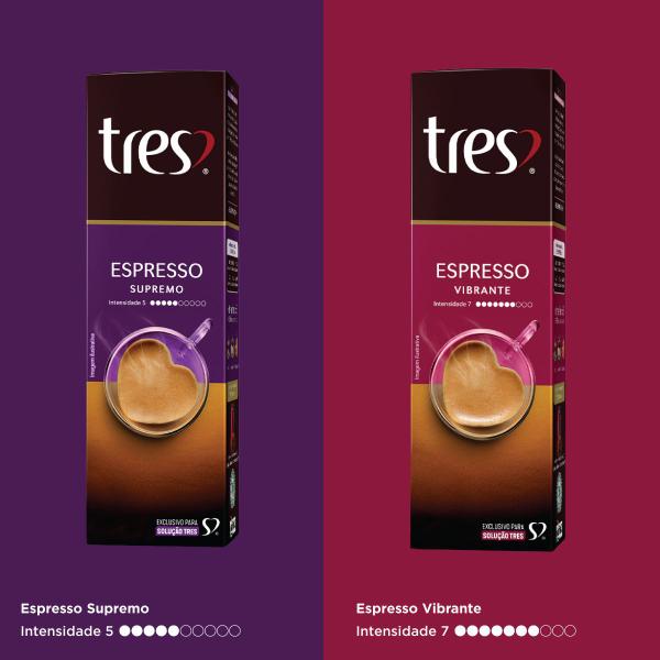 40 Cápsulas Café Expresso e Bebida Cafeteira Três Corações Imagem de 40 Cápsulas Café Expresso e Bebida Cafeteira Três Corações